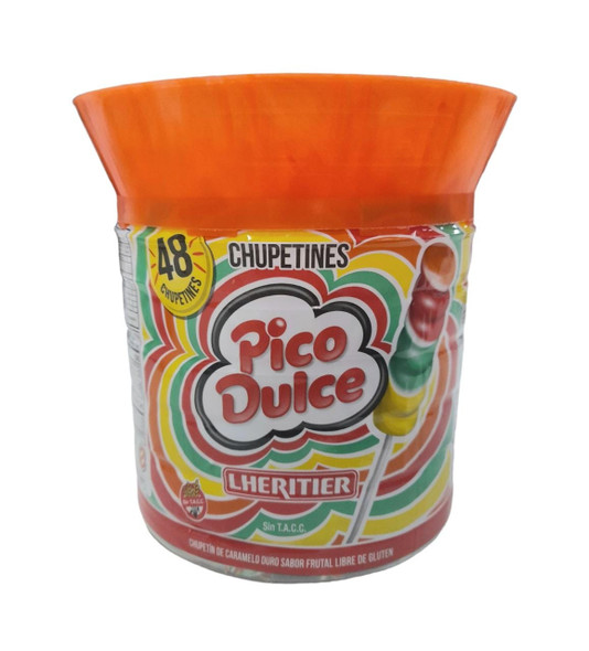 Pico Dulce Chupetín de arco iris de frutas, favorita para fiestas y cumpleaños, 672 g (48 Unidades)