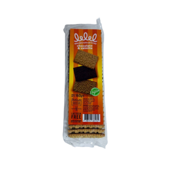 Lelel Galletas dulces mixtas veganas de chocolate y vainilla, 160 g ( 3 Unidades)