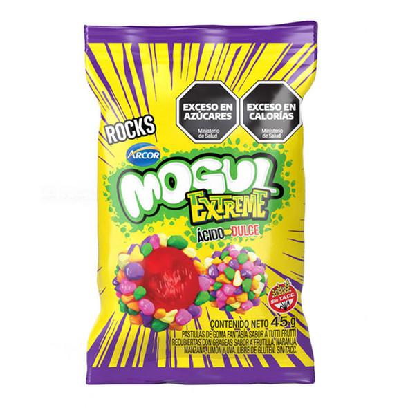 Mogul Gomitas Extreme Ácido Dulce Rocks Recubiertas Con Grageas Con Sabor a Frutas, 450 g (10 Unidades) Mogul Gomitas Extreme Ácido Dulce Rocks Recubiertas Con Grageas Con Sabor a Frutas, 450 g (10 Unidades)