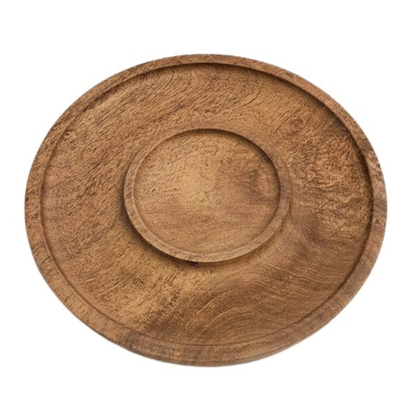 Bowl Plato Nachero Chip & Dip Tazón Para Servir Plato de Madera Para Aperitivos, 20 cm