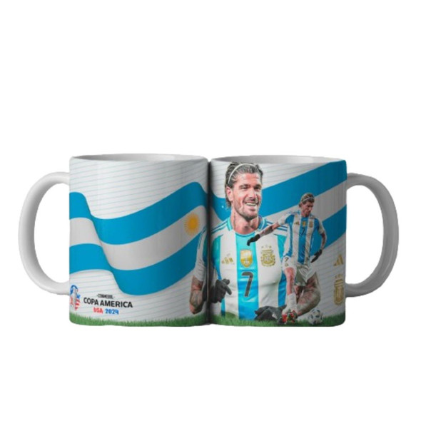 Taza Copa América 2024 Diseño Rodrigo De Paul - Taza Impresa de Cerámica