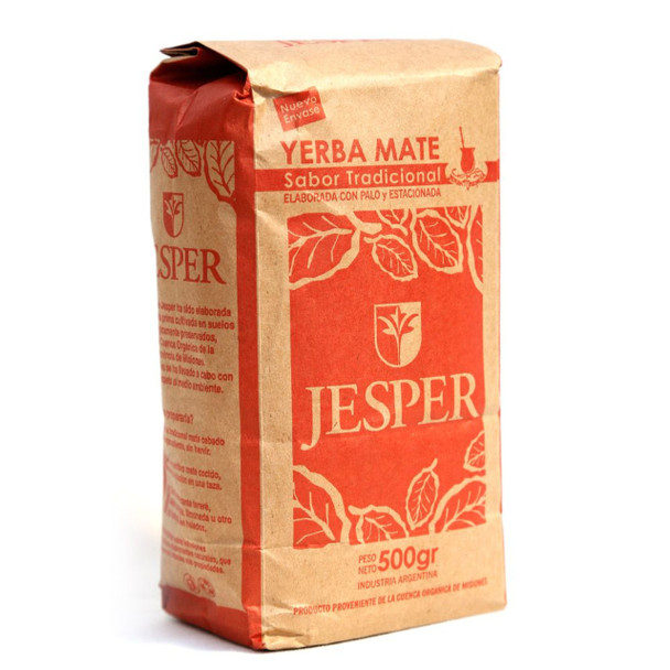 Jesper Yerba Mate Tradicional Con Palo, Altamente Aromático y Energético, 500 g
