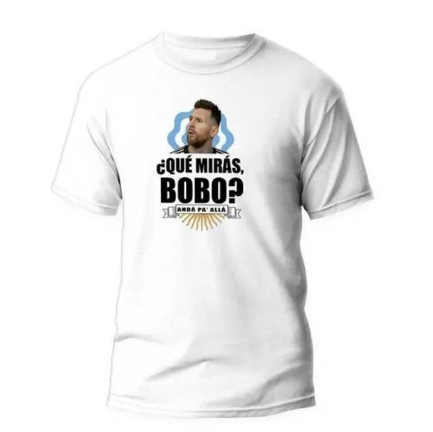 Camiseta Remera Messi "Andá Pa Allá" Divertida Unisex Blanca