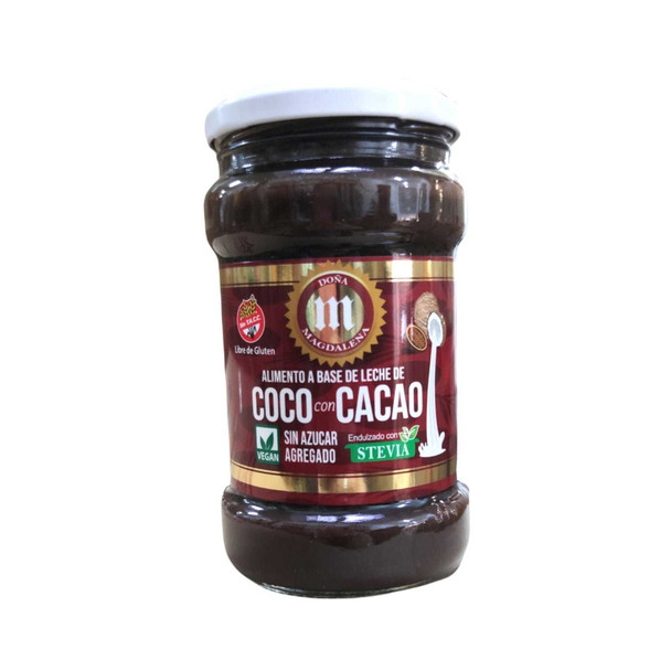 Doña Magdalena Dulce de Leche Vegano de Coco con Cacao, Endulzado con Stevia, 360 g / 12,7 oz