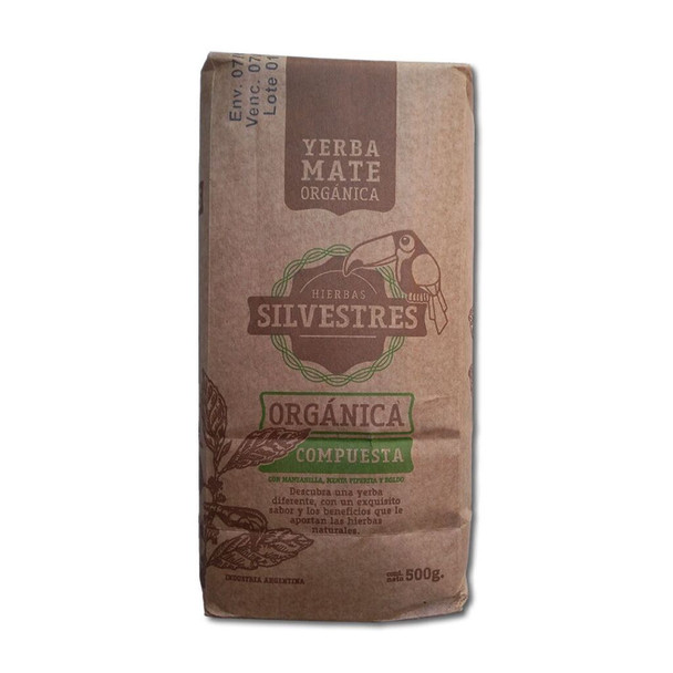 Yerba Mate Hierbas Silvestres con Manzanilla, Menta y Boldo Certificado Orgánico, 500 g