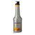 A 1-liter (33.8 fl oz) silver squeeze bottle of Le Fruit de Monin Mango Fruit Purée. The bottle features a textured neck with the Monin logo embossed, a black pour spout, and an orange "Mango" label at the top. The main label displays the Monin brand name, the text "Mango Fruit Purée with Natural Flavors," and high-quality images of sliced and whole mangoes with water droplets.