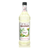A 1-liter (33.8 fl oz) plastic bottle of Monin Ginger Premium Gourmet Syrup. The label features a white background with illustrations of fresh ginger roots, green leaves, and a yellow ginger flower. It prominently displays the brand "Le Sirop de MONIN" and the flavor "Ginger." The syrup inside is a pale, translucent yellow color.