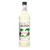 A 1-liter (33.8 fl oz) plastic bottle of Monin Coconut Premium Gourmet Syrup. The label features a white background with illustrations of palm trees and coconuts. It prominently displays the brand "Le Sirop de MONIN" and the flavor "Coconut." The syrup inside is a translucent, cloudy white color typical of coconut flavoring.