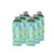 Six bottles of 48 fl oz (1.41L) Smartfruit Restore Kiwi, Mint, & Lemongrass Refresher mix. The light teal bottles display the "smartfruit Refresher" logo and "RESTORE" branding. The label features illustrations of sliced kiwi, fresh mint leaves, and lemongrass stalks with a water splash, noting the product is a "lightly caffeinated blended fruit mix" made with coconut water and contains 50 calories per serving.