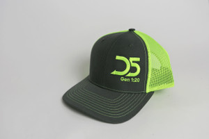 D5 snapback charcoal/neon green
