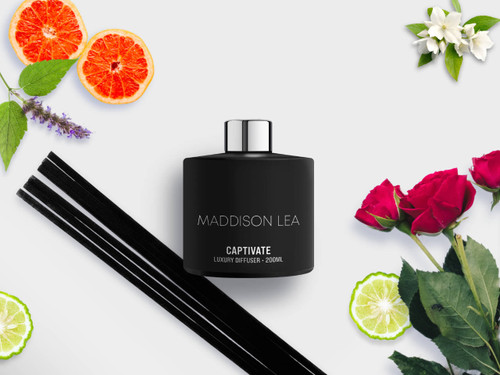 This luxury reed diffuser has been expertly scented using a fragrance inspired by the opulent perfume Coco Mademoiselle by Chanel This luxury reed diffuser has been expertly scented using a fragrance inspired by the opulent perfume Coco Mademoiselle by Chanel