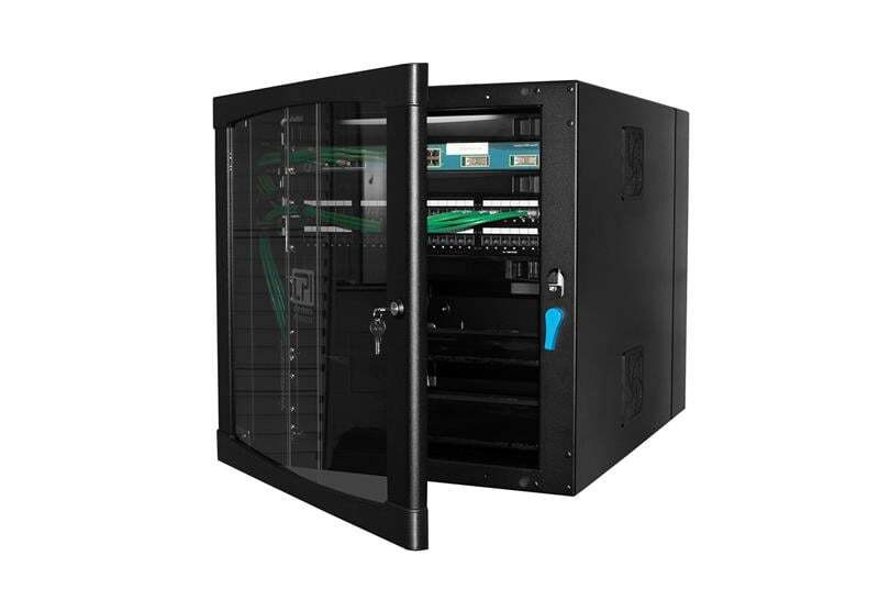 Chatsworth 11900-736 CUBE-iT Wall-Mount Cabinet Gen 3, 36x24x24 in, 19U, Tempered Glass Door, Black