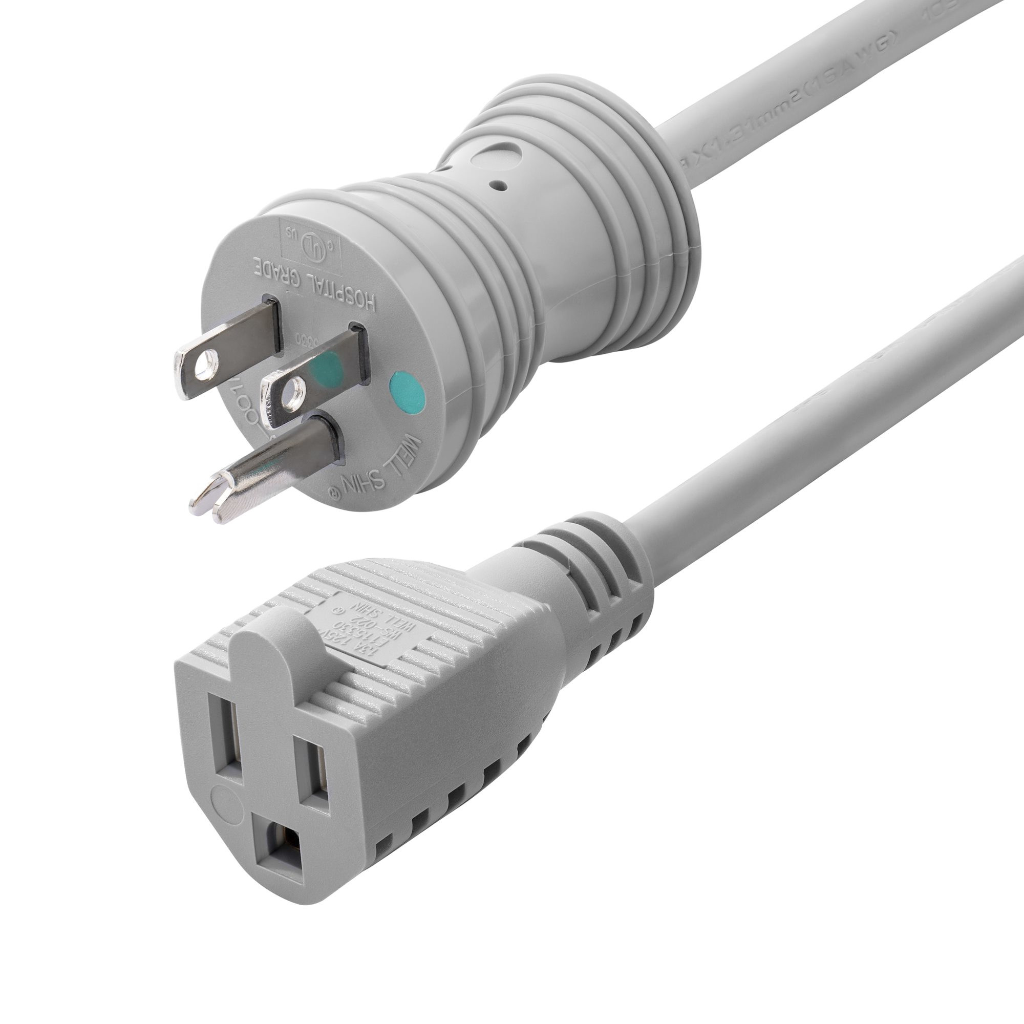 6FT (1.8M) Hospital-Grade Power Extension CORD, Green DOT Medical Power Cable, N 231B-660H-Power-CORD
