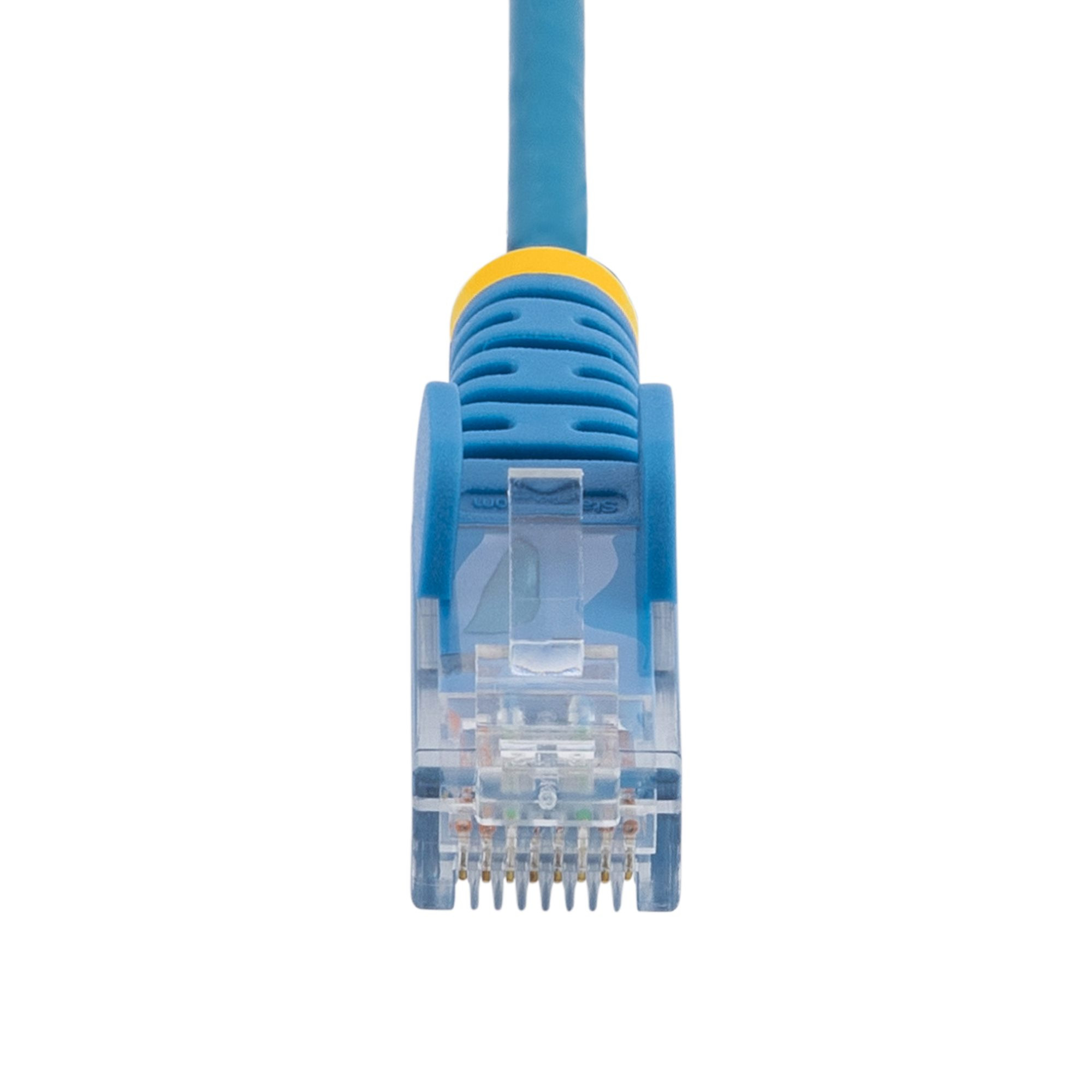 StarTech.com 15ft Blue Slim CAT6 Ethernet Cable, Snagless, 100W PoE, UTP, LSZH, 28AWG Pure Bare Copper Wire, Slim RJ45 Network Patch Cord w/Strain Reliefs, Individually Tested