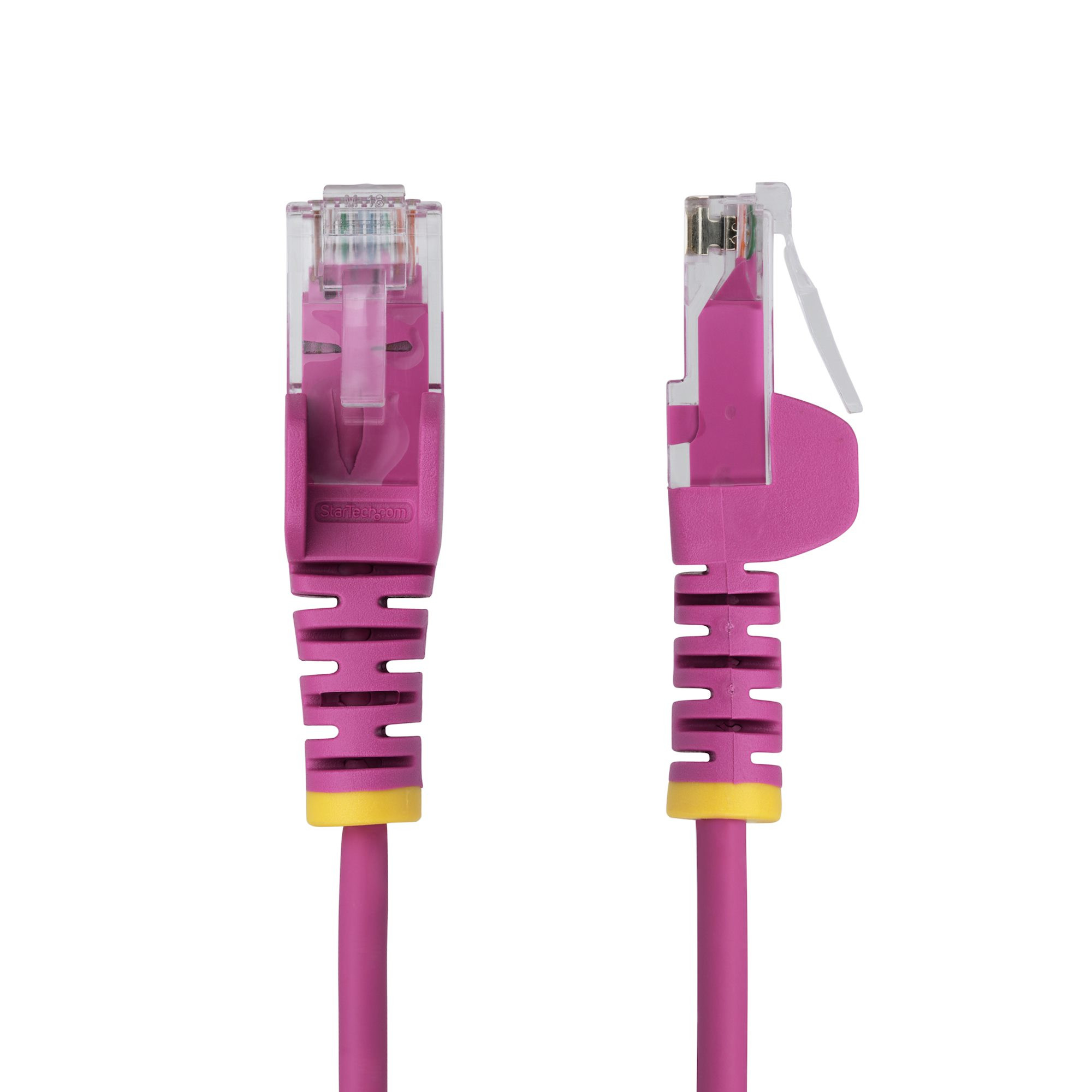 StarTech.com 15ft Pink Slim CAT6 Ethernet Cable, Snagless, 100W PoE, UTP, LSZH, 28AWG Pure Bare Copper Wire, Slim RJ45 Network Patch Cord w/Strain Reliefs, Individually Tested