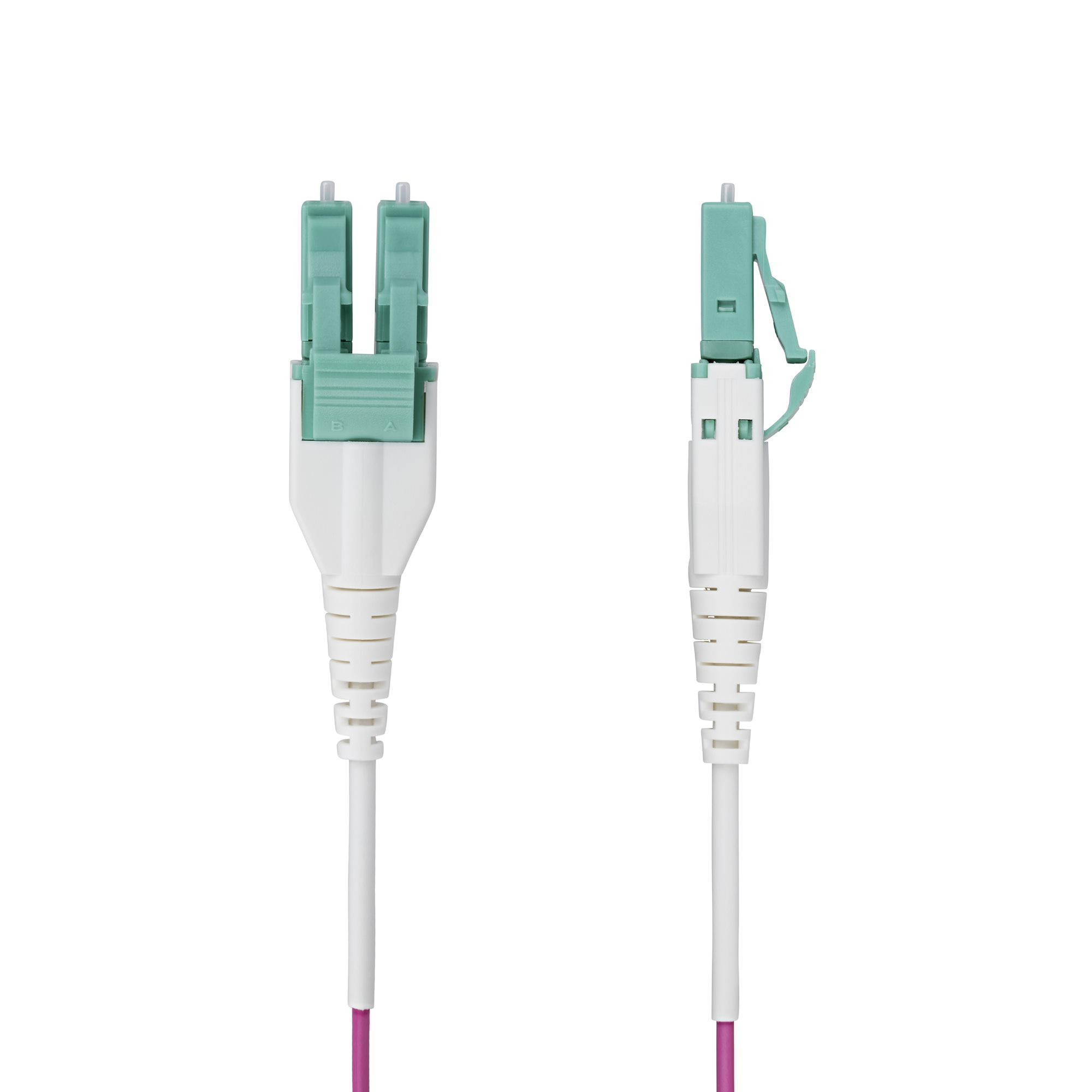 30M (98.4FT) LC to LC (UPC) OM4 Multimode Fiber Optic Cable, Erika Violet, 50/12 OM4RLCLC30M