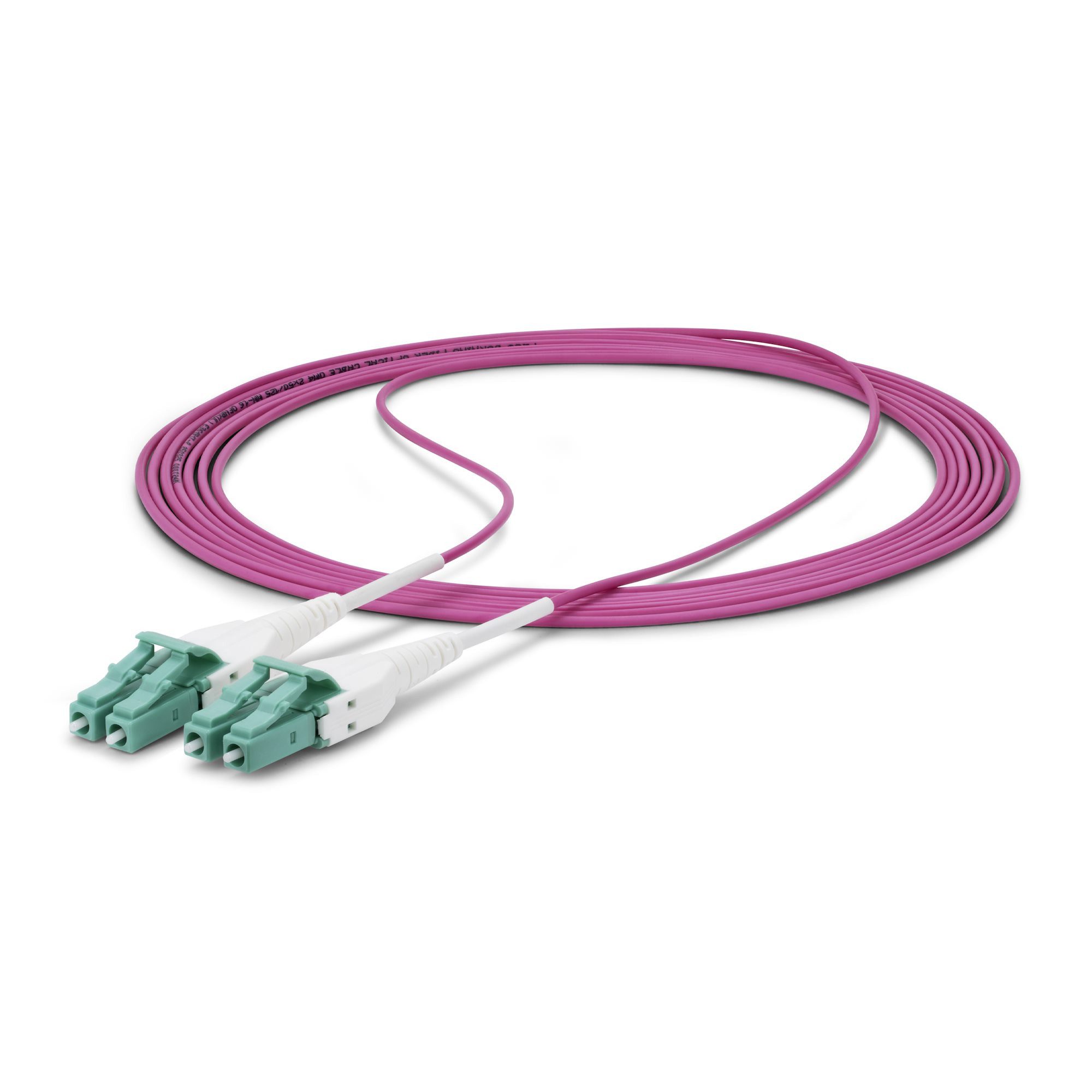 50M (164FT) LC to LC (UPC) OM4 Multimode Fiber Optic Cable, Erika Violet, 50/125 OM4RLCLC50M