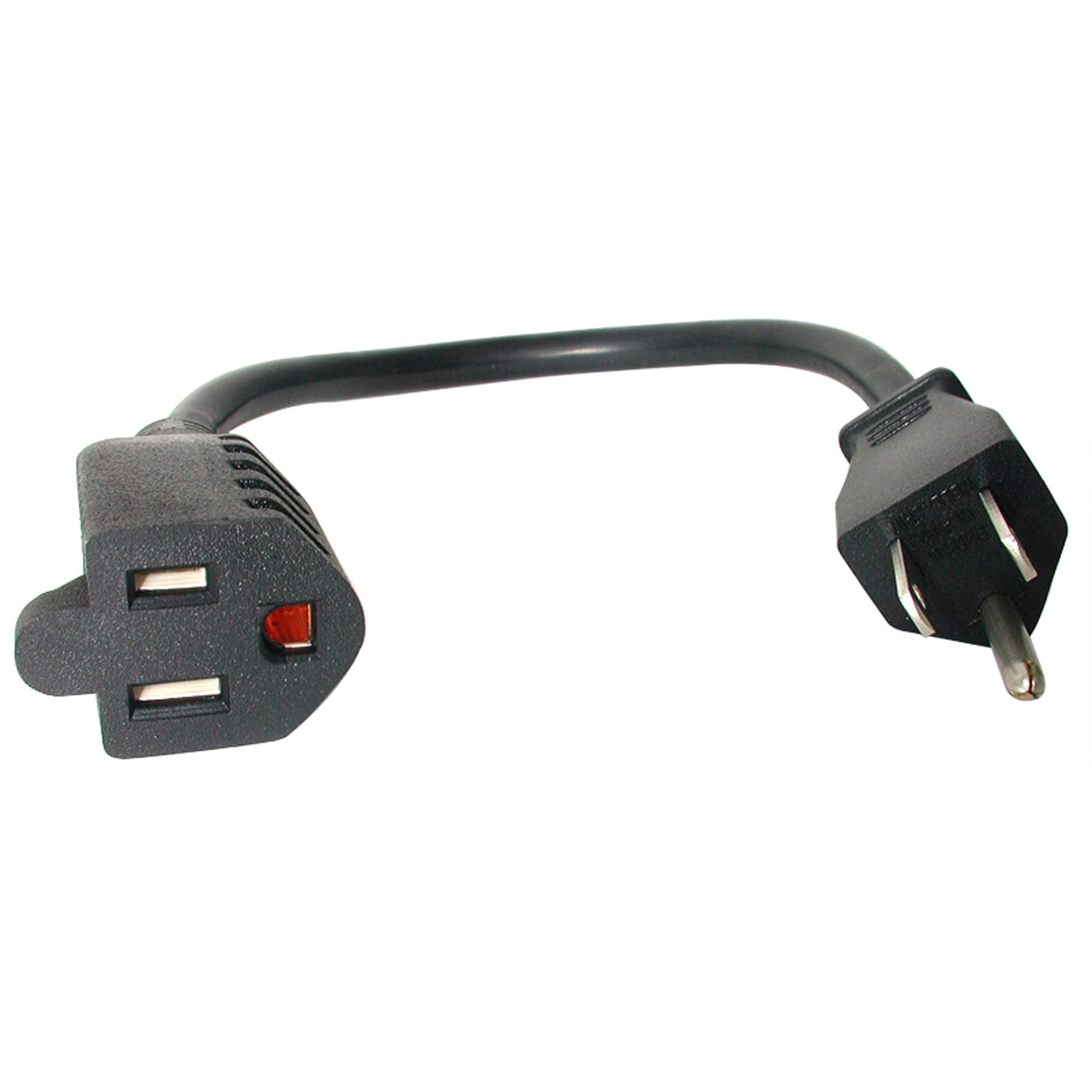 AC Power Extension CORD 1FT/0.3M 16AWG Power Supply Extension Cable NEMA 5-15R T PAC101