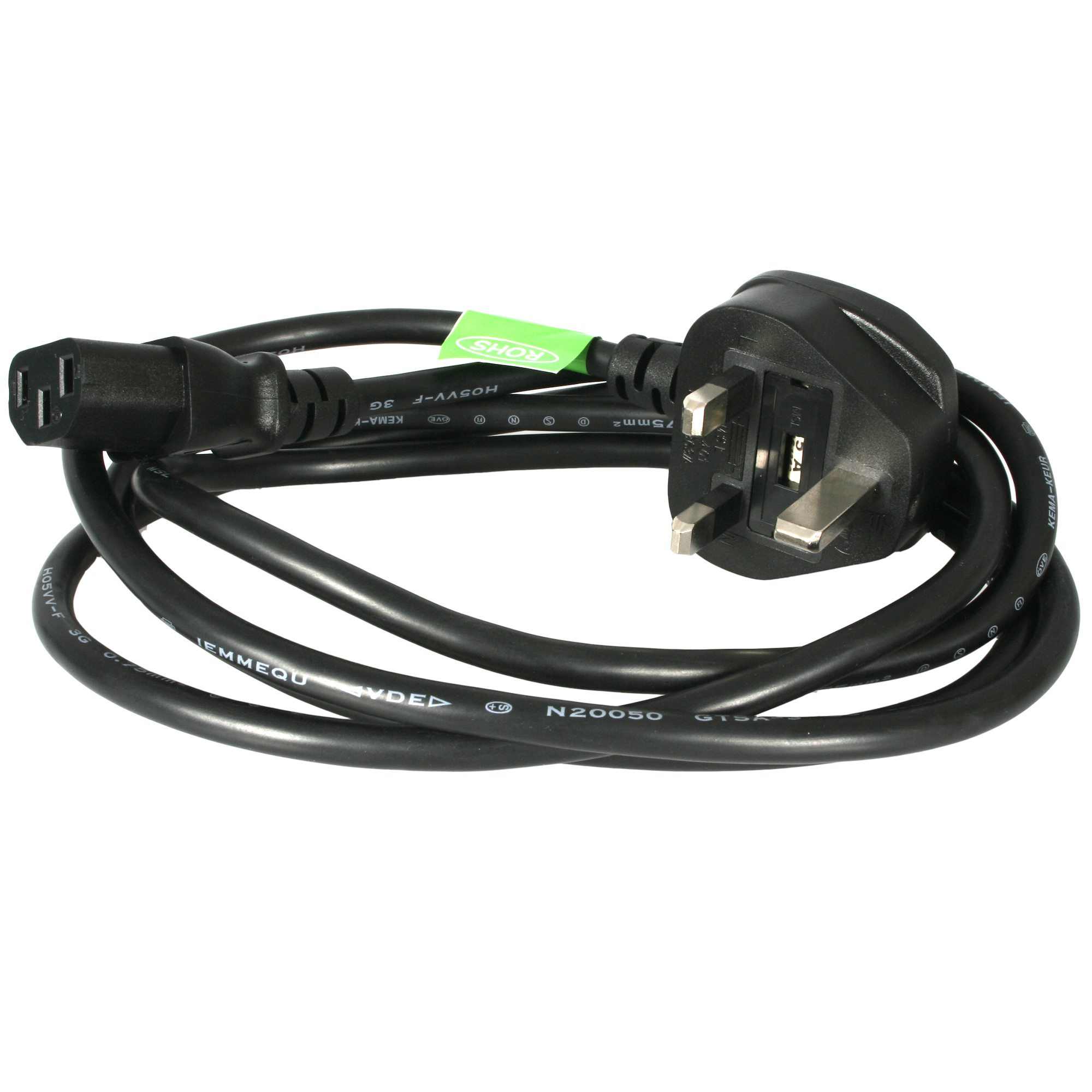 6FT/1.8M 18AWG (0.75MM2) UK Computer/Monitor Power Cable AC Power CORD W/ BS 136 PXT101UK
