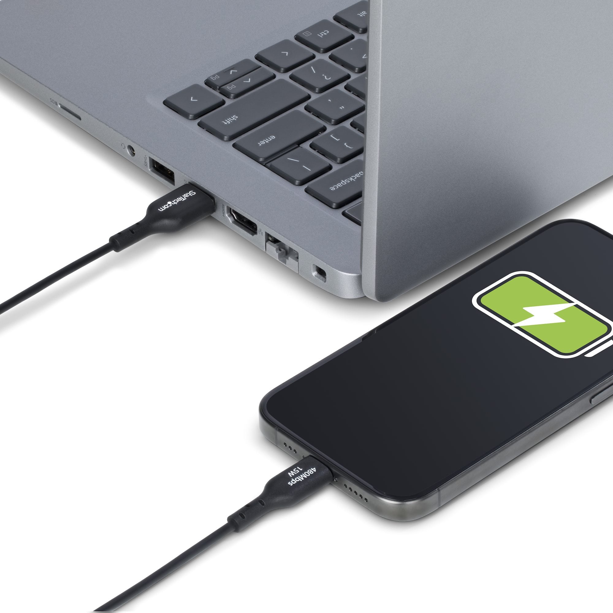 15FT (4.5M) USB-a to USB-C Charging Cable, Charge & SYNC, 3A, USB 2.0, TPE Jacke USB2AC15FBKE
