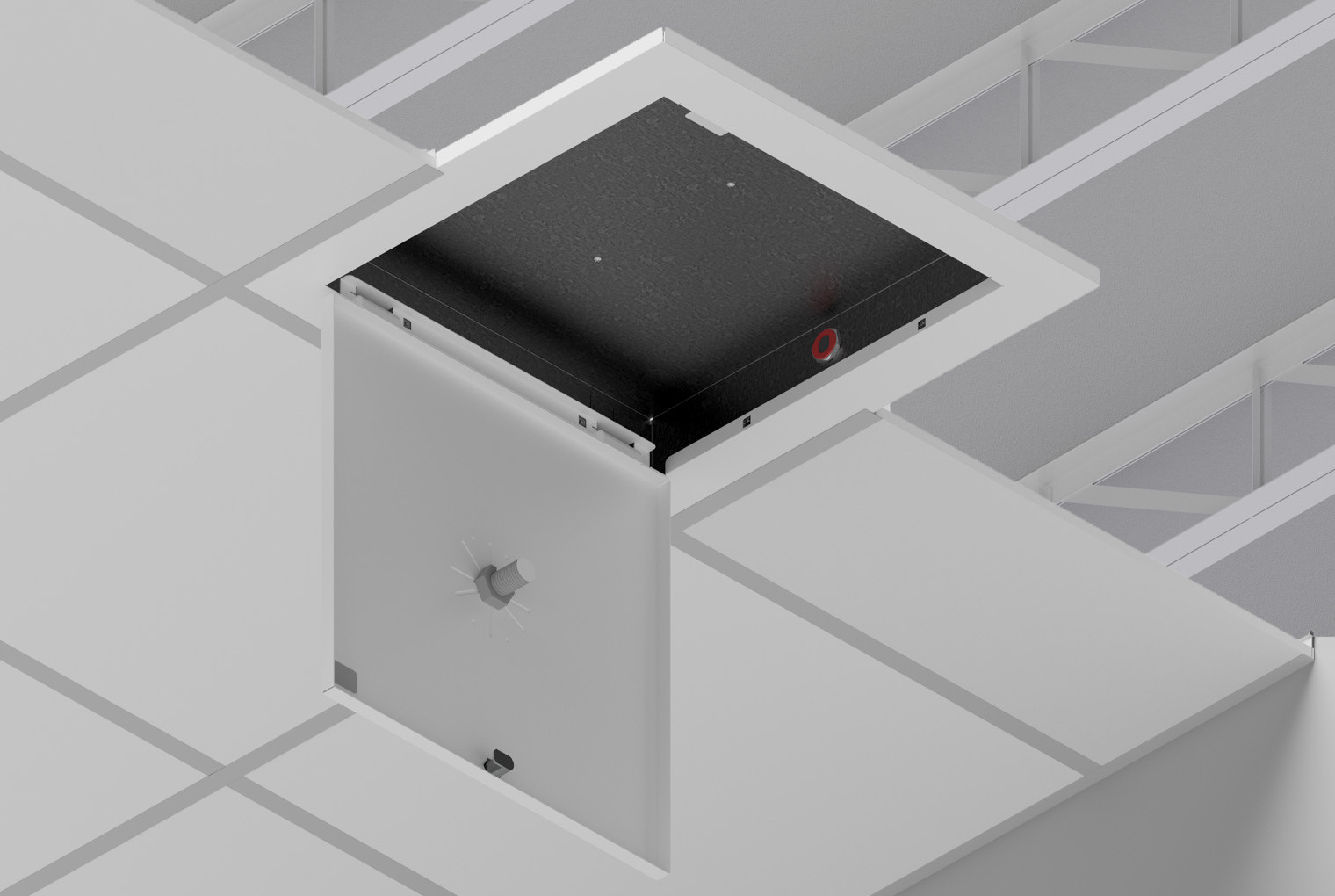 Locking Suspended Ceiling TILE Access Point Enclosure, 3INH X 18.5INW X 18.5IND 1047-Antmnt-600MM