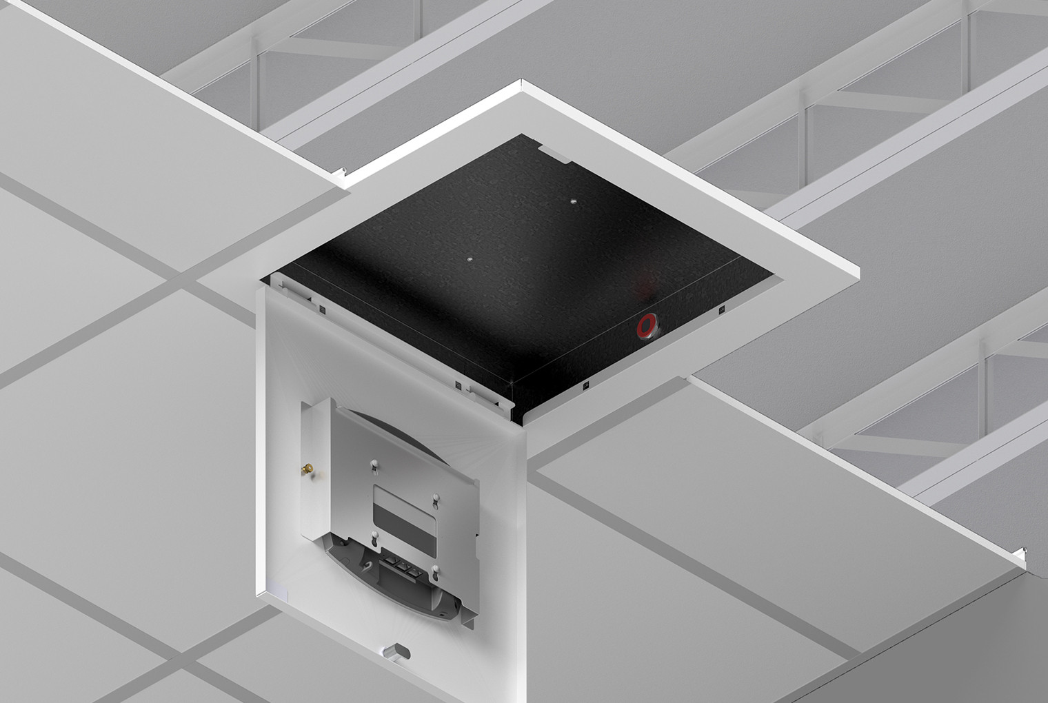 Locking Suspended Ceiling TILE Access Point Enclosure, 3INH X 18.5INW X 18.5IND 1047-Antmnt-T