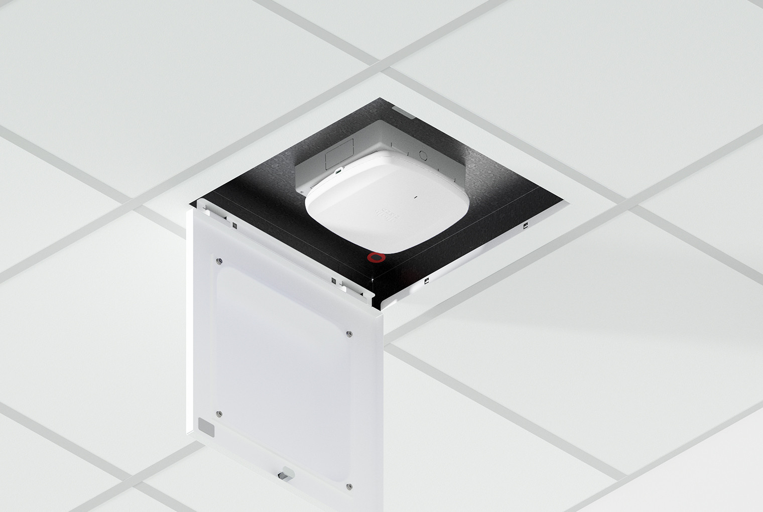 Locking Suspended Ceiling TILE Access Point Enclosure, 3INH X 18.5INW X 18.5IND 1047-EXT4000