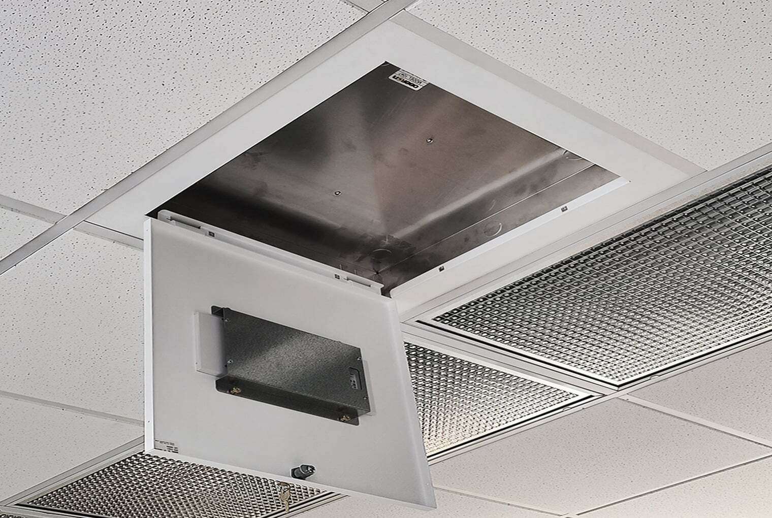 Locking Suspended Ceiling TILE Access Point Enclosure, 3INH X 18.5INW X 18.5IND 1047-MR45-T