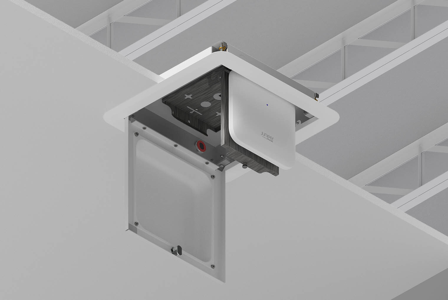 Locking Recessed HARD Ceiling Access Point Enclosure, 2.8INH X 14.3INW X 14.3IND 1075-COAP9136