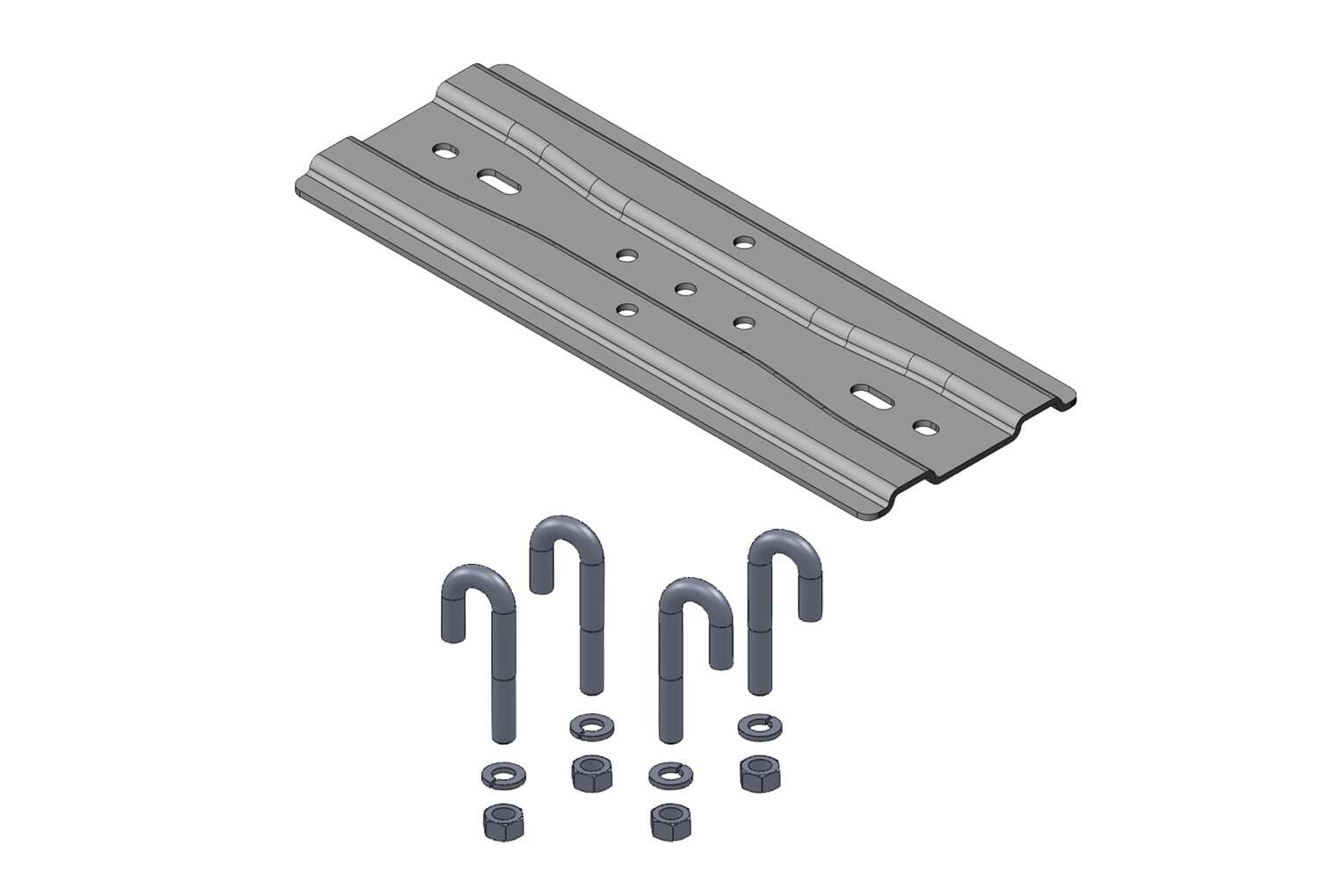 3\\ (80 MM) Channel RACK-to-Runway Mounting Plate Using J-Bolts 20 to 24\\ (510 12408-124