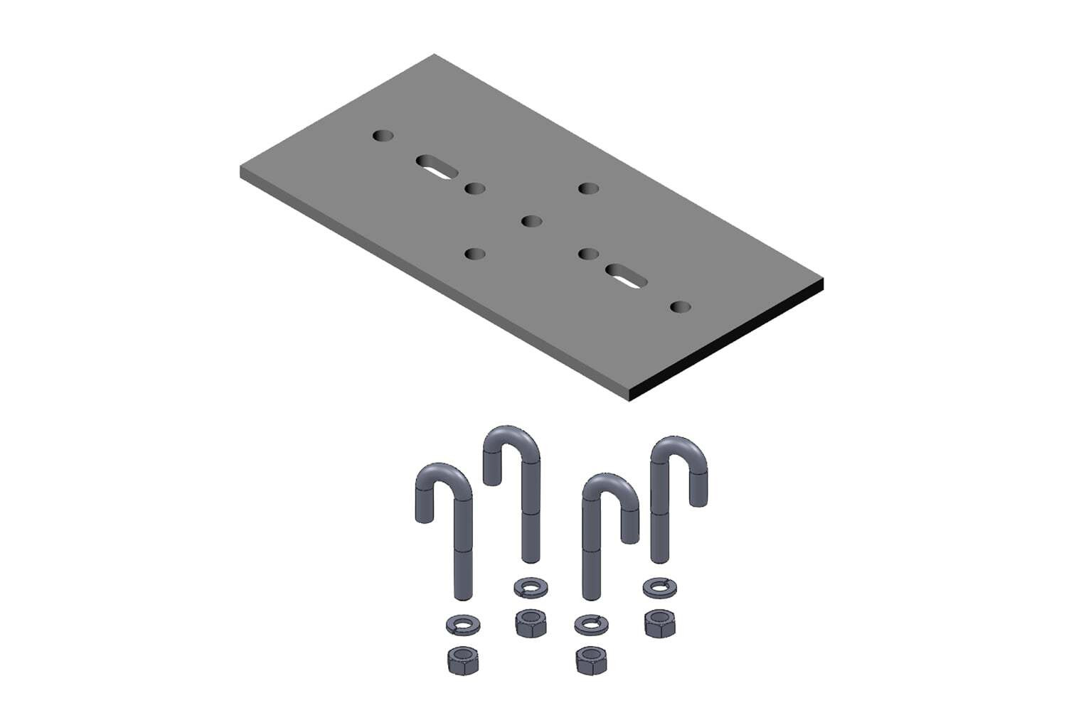 3\\\\ (80 MM) Channel RACK-to-Runway Mounting Plate WITH Bracket; for 5FT\\\\W T 12730-108