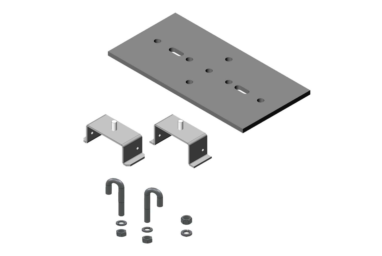 3\\\\ (80 MM) Channel RACK-to-Runway Mounting Plate WITH Bracket; for 5FT\\\\W T 12730-108