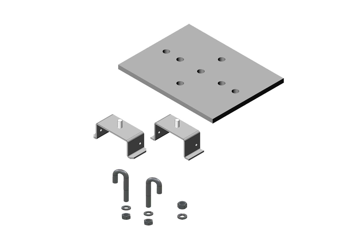 3\\\\ (80 MM) Channel RACK-to-Runway Mounting Plate WITH Bracket; for 15FT\\\\W 12730-E18