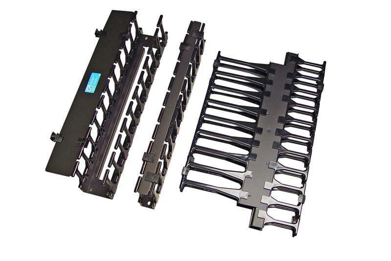 Universal Horizontal Cable Manager; 1 RMU x 19"W (482.6 mm) x 11.73"D (297.9 mm); Double-Sided; Glacier White 30529-E19