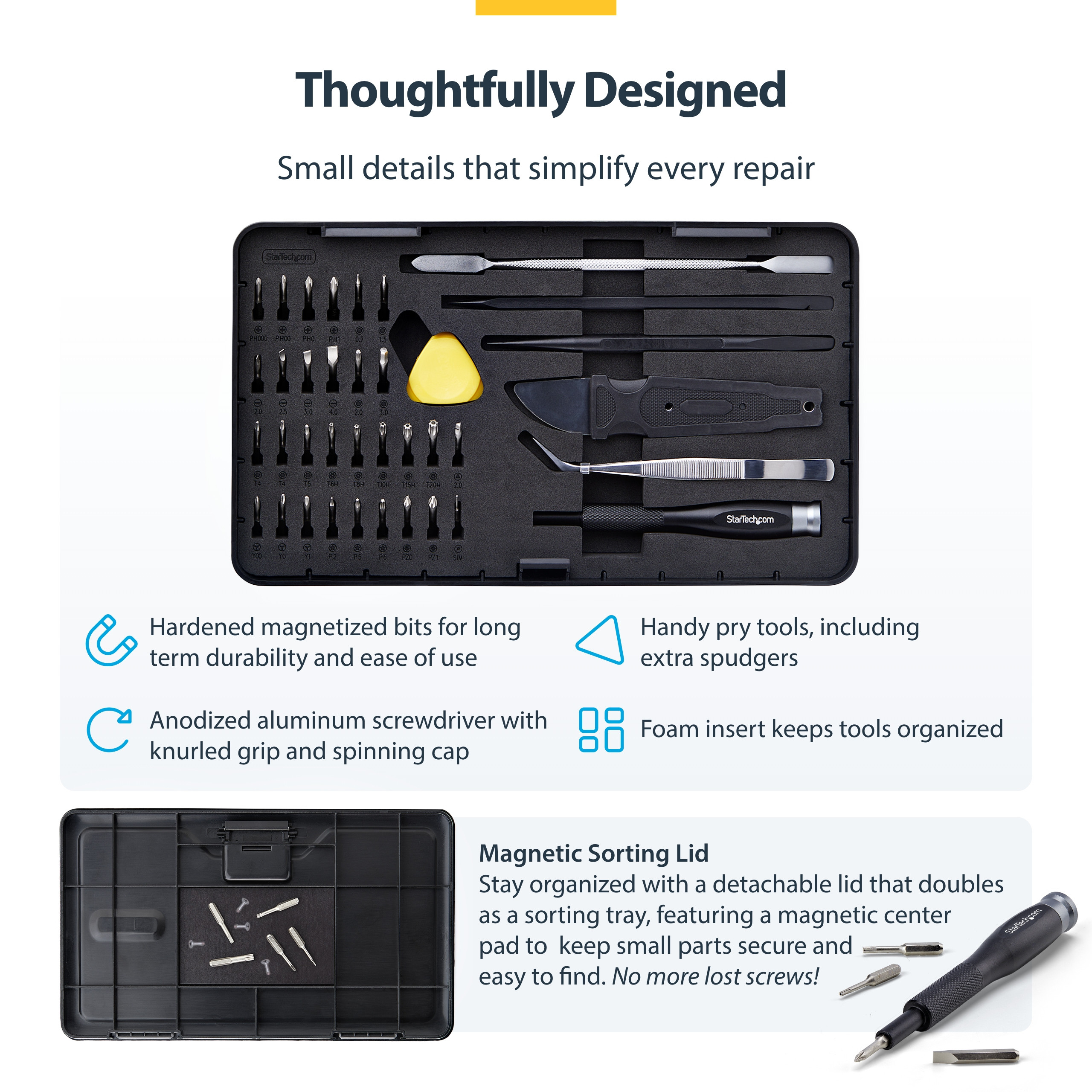 40-Piece Computer Repair Toolkit for Laptop/PC/Electronics/Phone, 30-BIT Precisi Laptop-TOOL-KIT