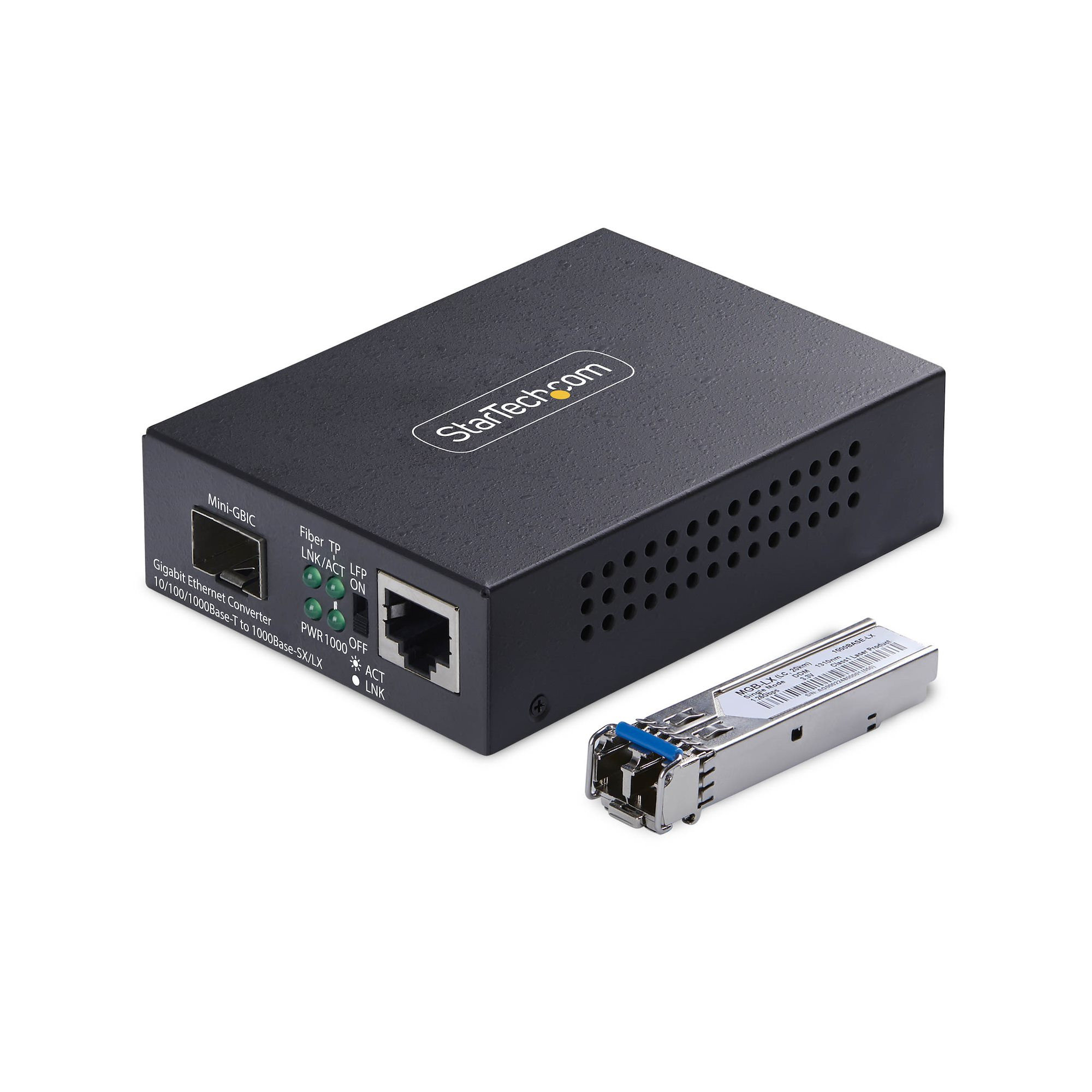 Gigabit Ethernet Copper-to-Fiber Media Converter, SM LC, 40KM, 10/100/1000 MBPS, MCM1110SMLC40