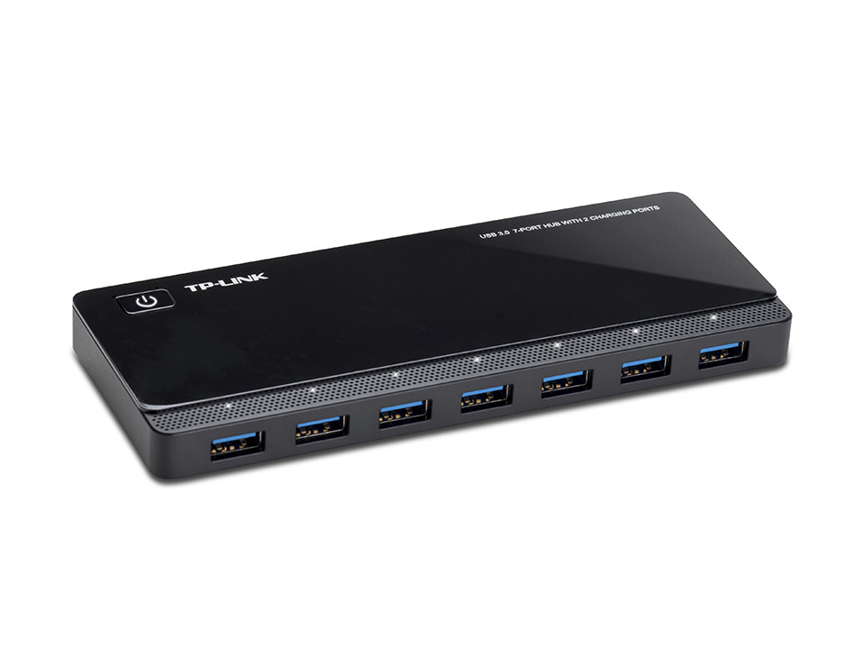 7 Ports USB 3.0 HUB WITH 2 Power Charge Ports (2.4A MAX), Desktop, a 12V/4A POWE UH720