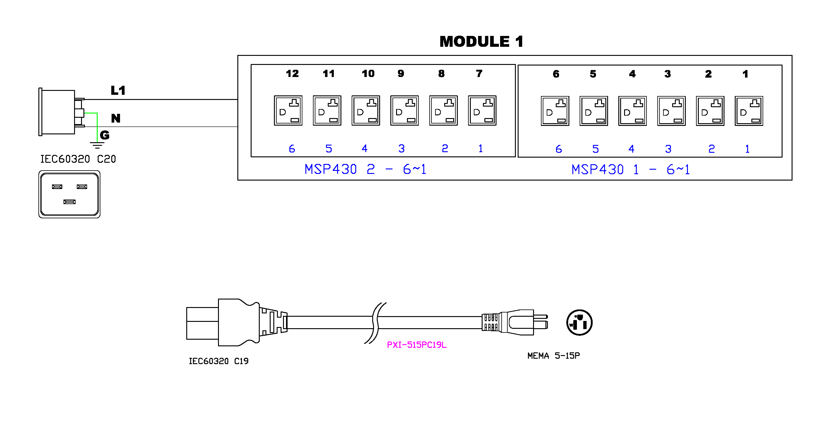 Raritan PX3-5216-N1 1PH 120V AC 15A 12 outlets Zero U PDU
