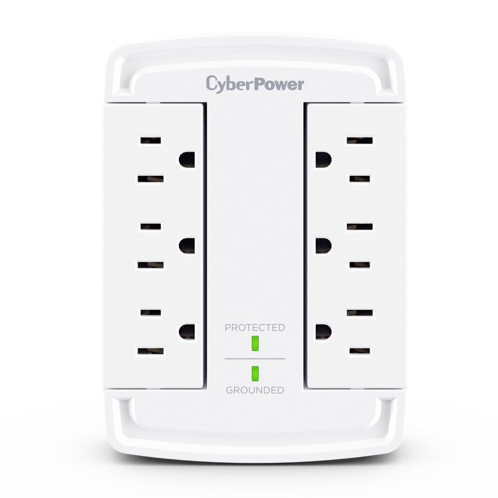 Cyberpower CSB6WS Surge, 5-15P Input, WALL TAP, White - 6 - NEMA 5-15R Output - CSB6WS