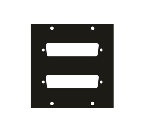 2DB50 - UCP Module WITH TWO DB50 Punchouts - Aluminum Construction WITH Black BR 2DB50