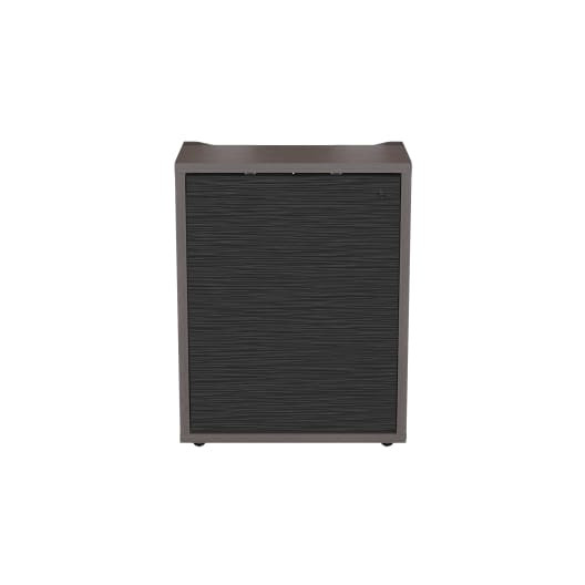 C3 Series HPL Woodkit, 1 BAY, 32 Inches HIGH, Asian Night WITH Black Metalwave D C3K1D1HA3D4ZPLBK