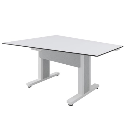 Middle Atlantic TBL-ANG-3P-SH-WW Forum Angle Shaped Desk - Durable White Laminate