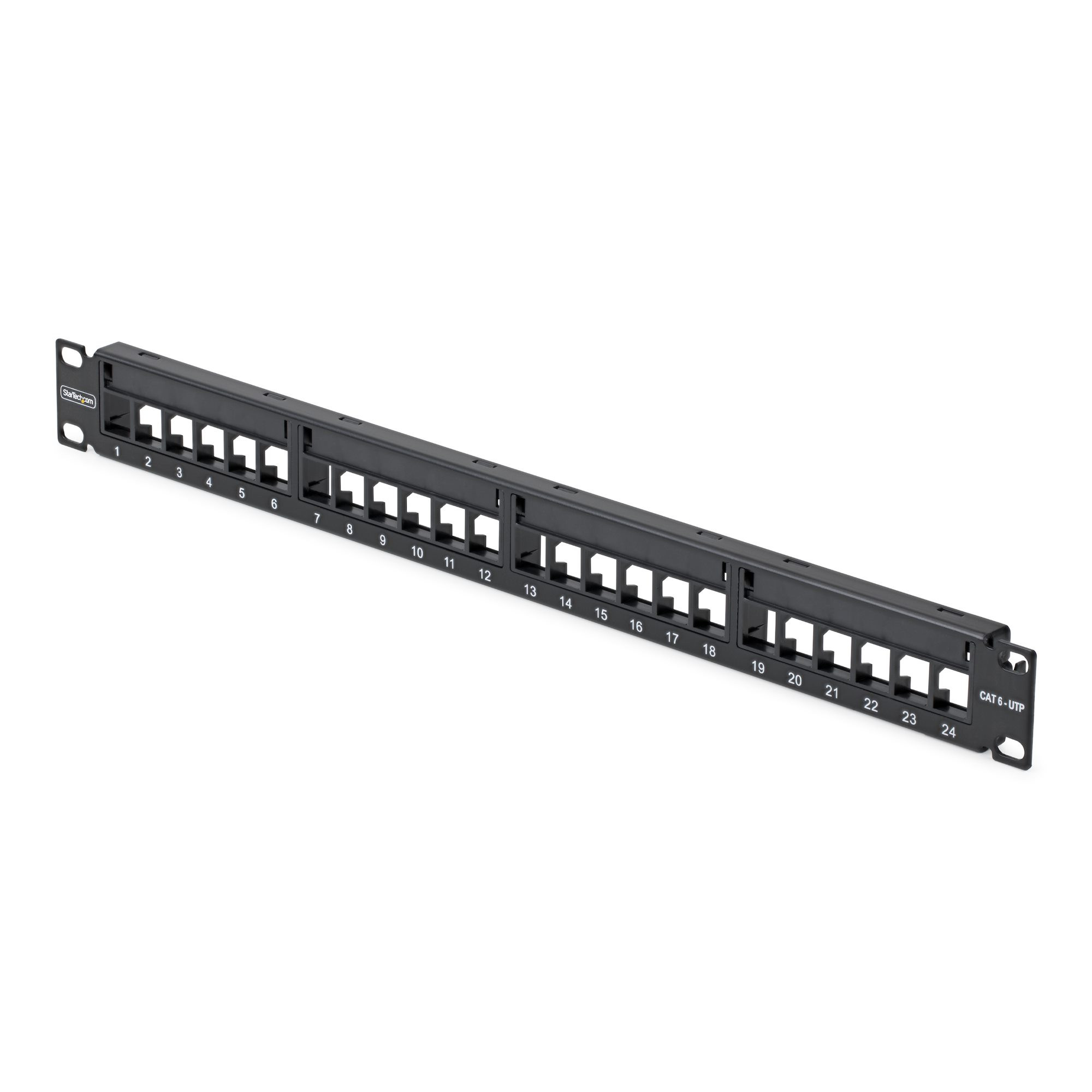 24-PORT 1U Blank Keystone Patch Panel WITH Cable Management BAR; Compatible WITH C6PANELUTP241UCM