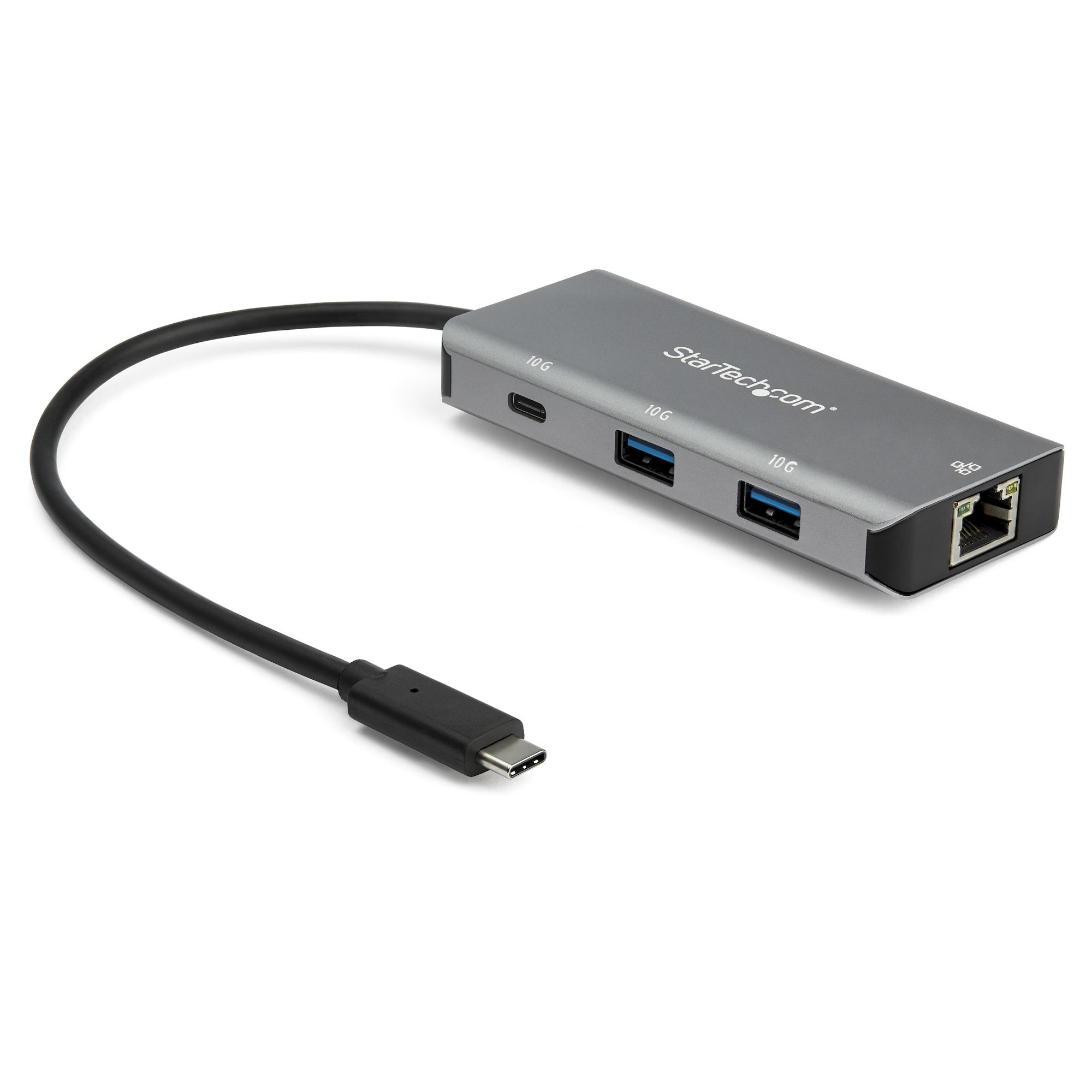 Portable 3 PORT USB-C HUB W/ Gigabit Ethernet RJ45 - USB TYPE-C HOST Laptop to 1 HB31C2A1CGB