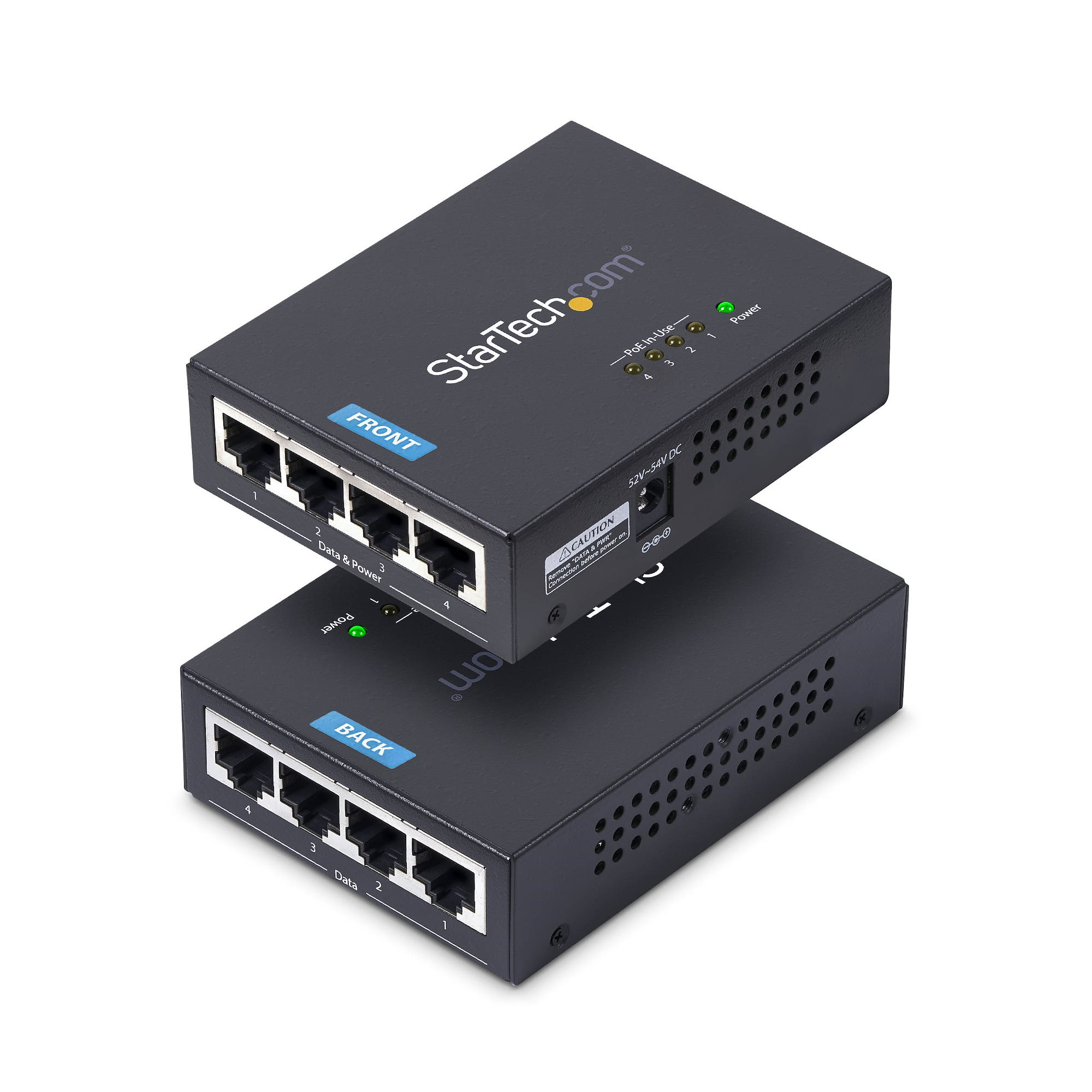 4-PORT Gigabit Midspan, POE+ Injector, 802.3AT and 802.3AF, WALL-Mountable Power POEINJ4G-US