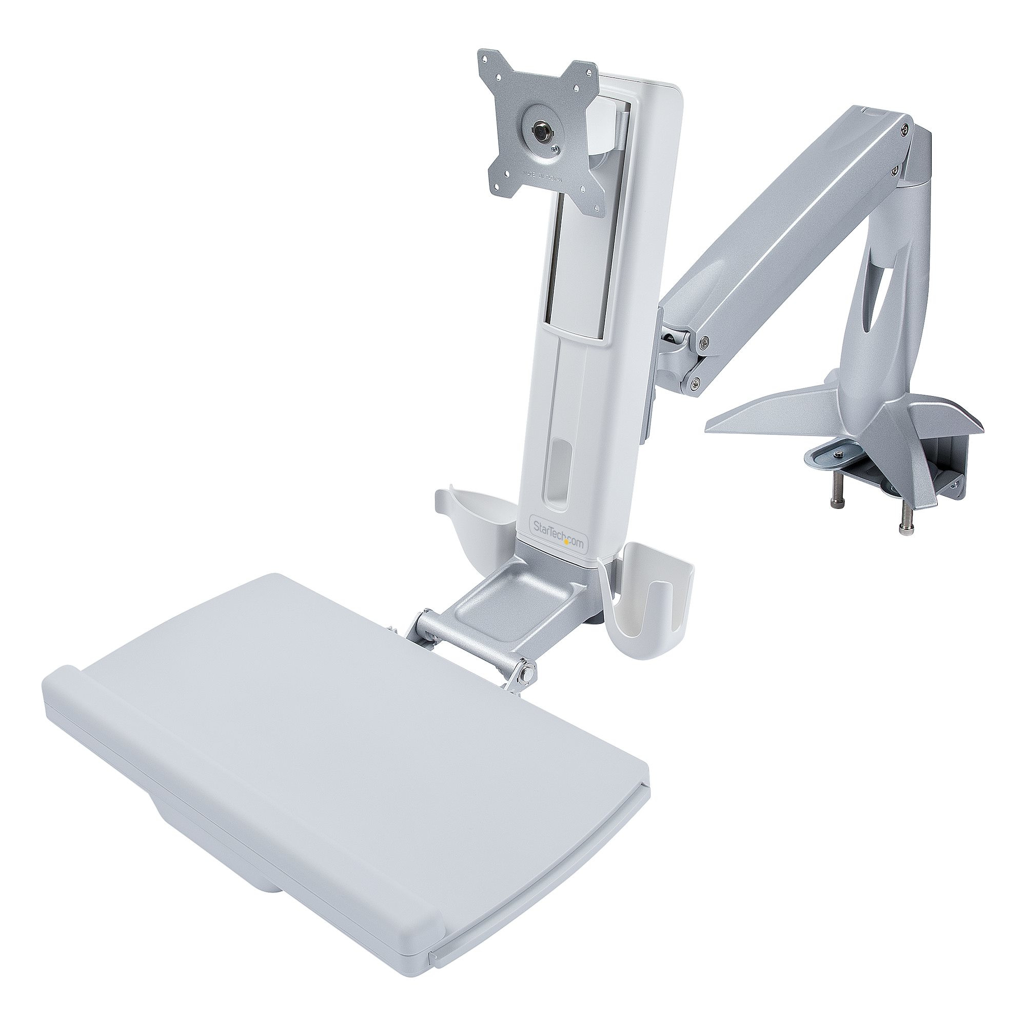 Adjustable SIT to Stand DESK WITH VESA Compatible (75X75/100X100) Monitor ARM; F SIT-Stand-ARM-1MS