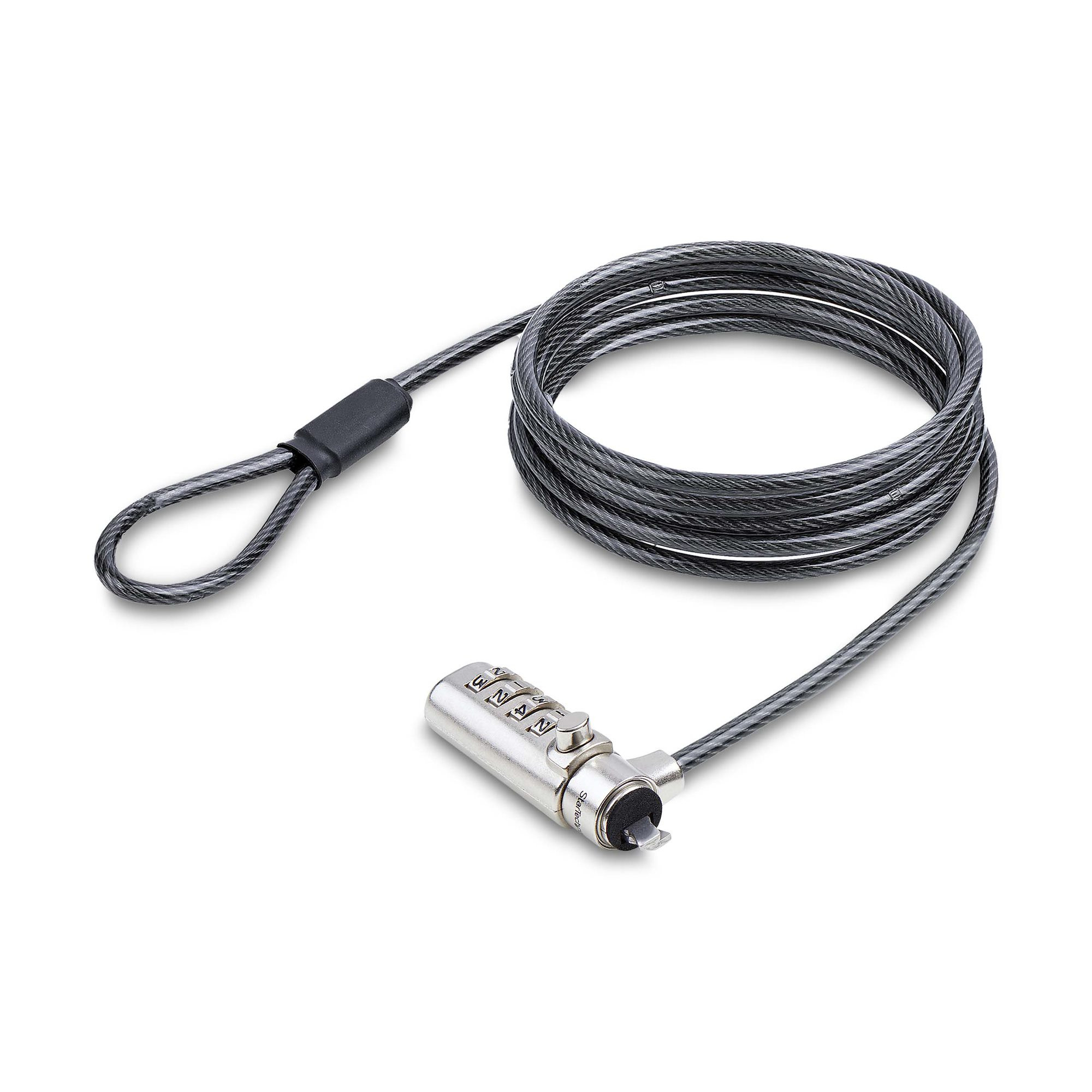 SLIM LOCK Noble Wedge SLOT Compatible, 6.6FT (2M) Locking Cable, DESK ANTI-Theft SNBLC4D-Laptop-LOCK