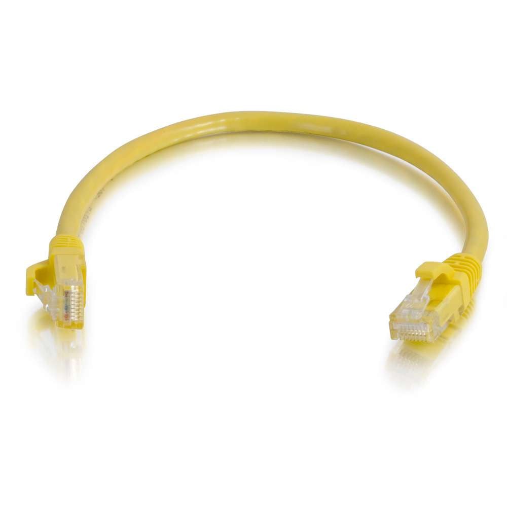 C2G 6" Cat6 networking cable Yellow 0.15 m U/UTP (UTP)