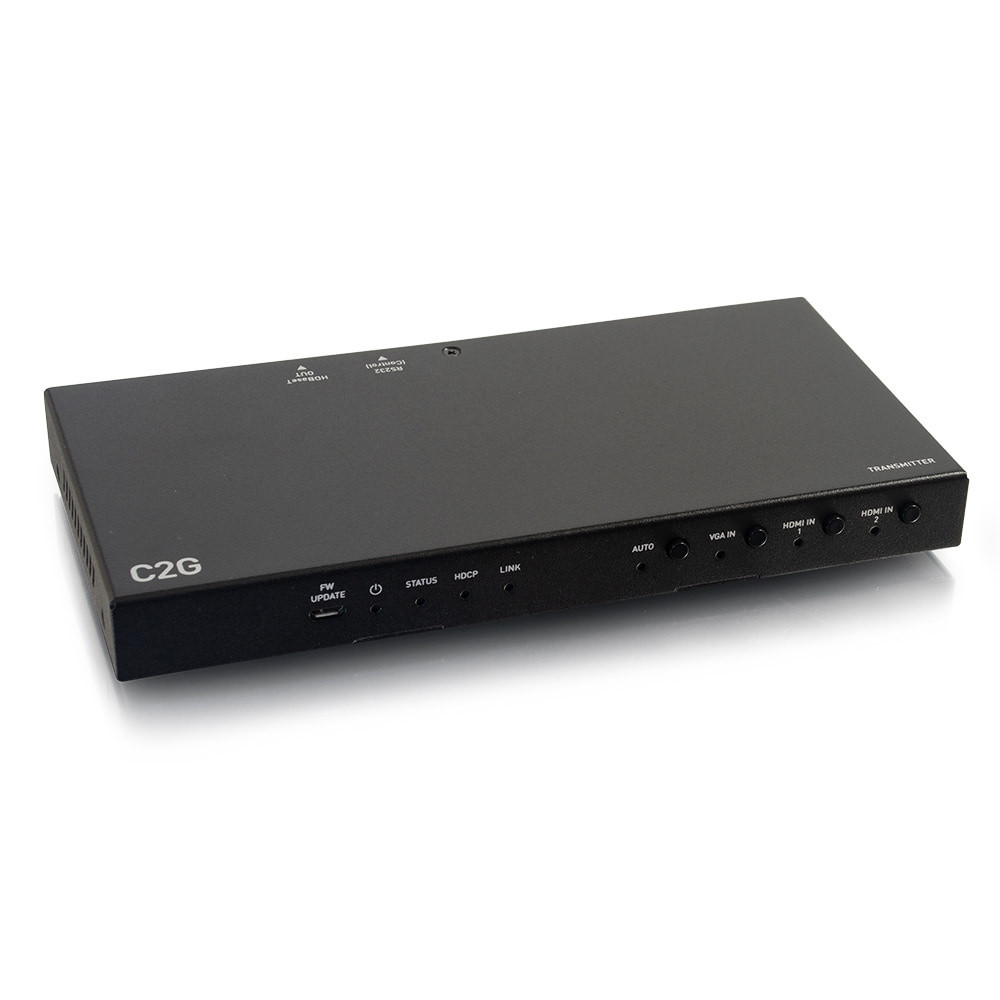 C2G Dual 4K HDMI® HDBaseT + VGA, 3.5mm, and RS232 over Cat Switching Extender Box Transmitter - 4K 60Hz
