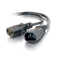 C2G 6ft Computer 18 AWG Power Cord Extension Black 1.82 m C14 coupler